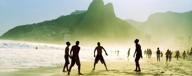 Carioca brazilians playing altinho futebol beach soccer football big